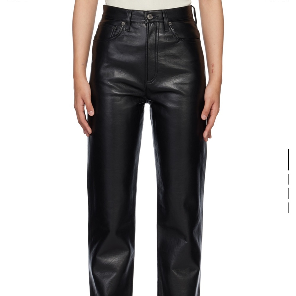 agoldes 90s pinch waist leather pants